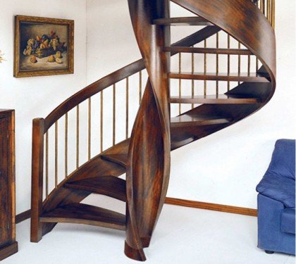 Винтовая деревянная лестница Emme 90
