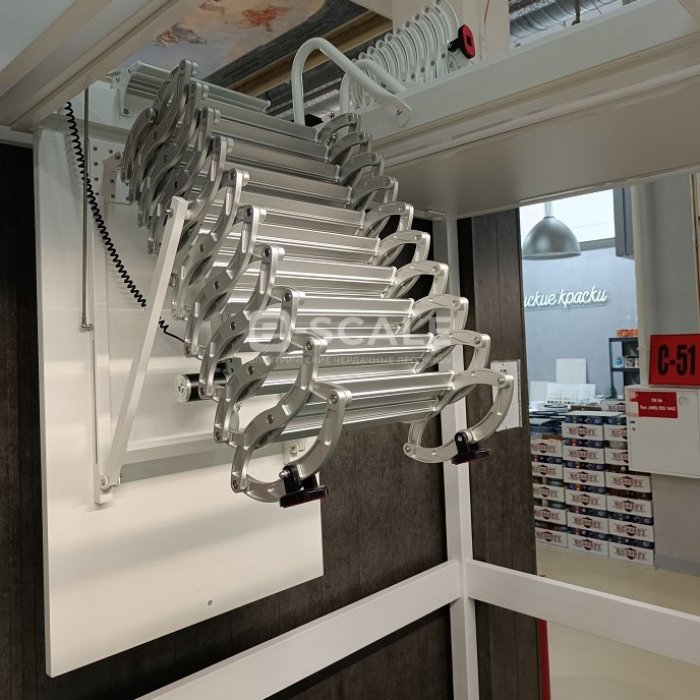 Чердачная лестница с электроприводом e-SCALE Aluminium Silver - Scale Decor