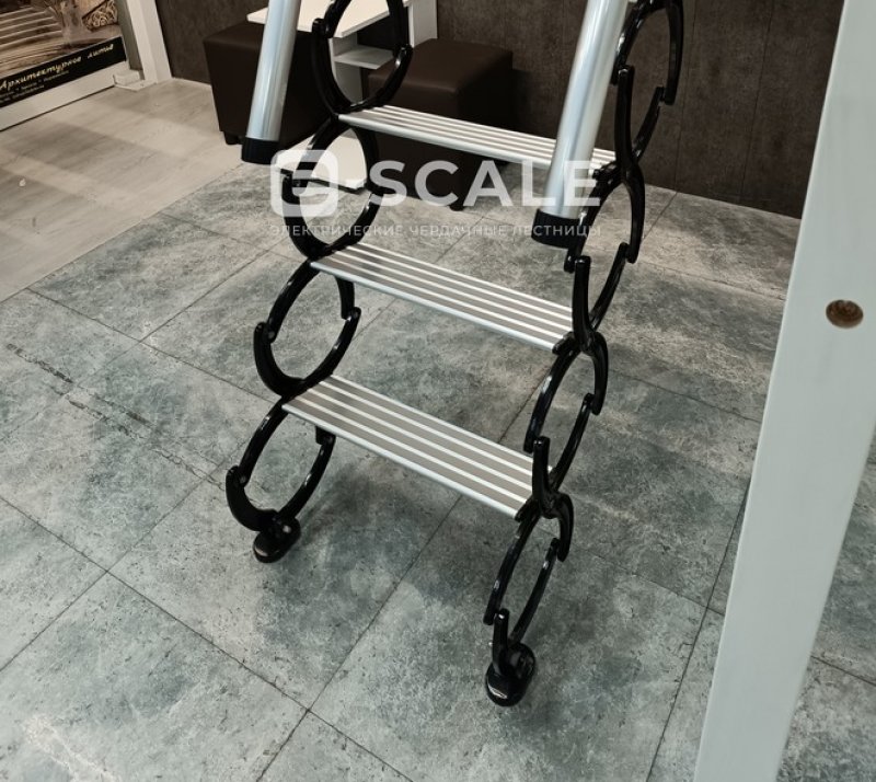 Электрическая чердачная лестница с поручнями e-SCALE Metal Handrails ...
