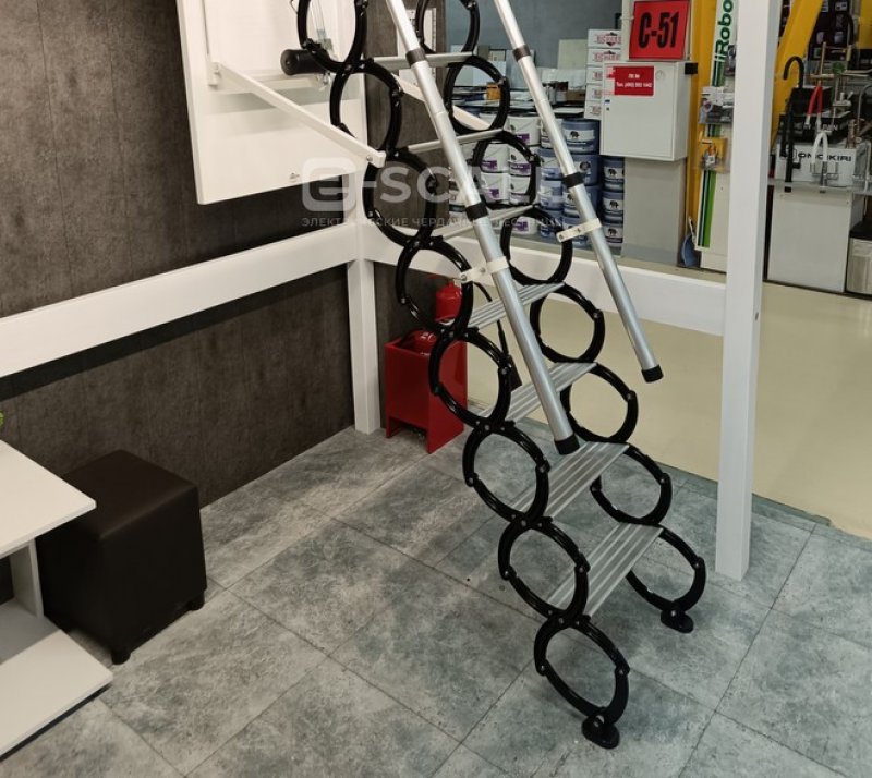 Электрическая чердачная лестница с поручнями e-SCALE Metal Handrails ...